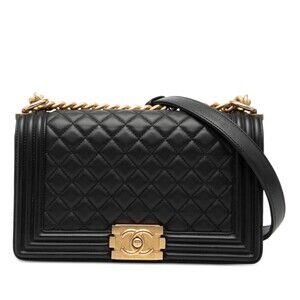 Auth Chanel Old Medium Quilted Lambskin #230515C32B